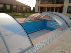 Montaj liner piscina si sistem de acoperire piscina Oradea